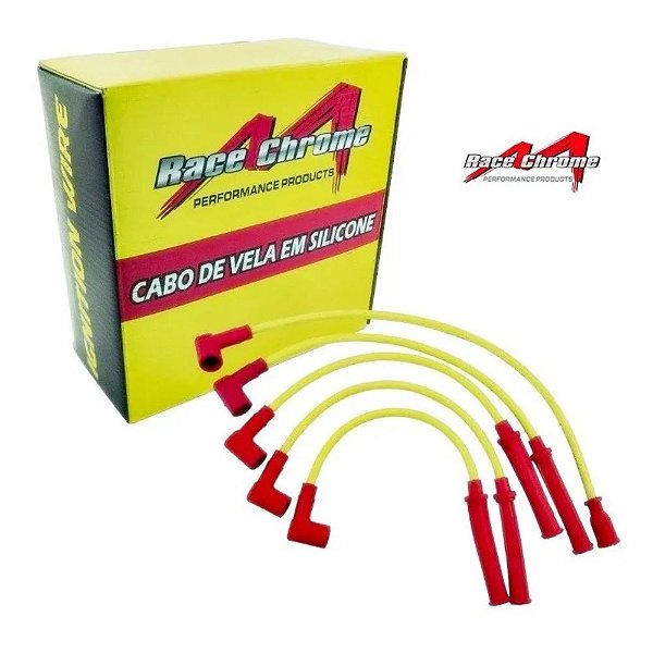 CABO VELA SILICONE 8MM VW CHT/AE GOL/VOYAGE/SAVEIRO/PARATI SEM PINO RACE CHROME