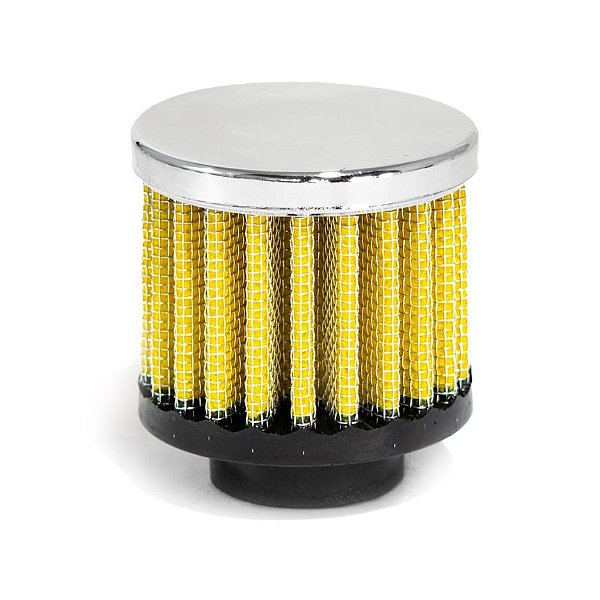 FILTRO AR RESPIRO DE ÓLEO TECIDO AMARELO RACE CHROME