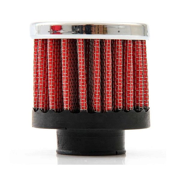 FILTRO AR RESPIRO DE ÓLEO TECIDO VERMELHO RACE CHROME