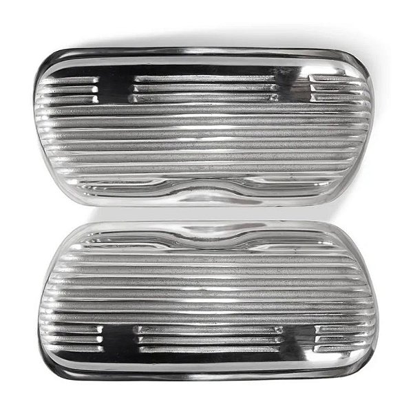 TAMPA VÁLVULA FUSCA E SIMILARES ALUMINIO POLIDO ALETADA (PAR) RACE CHROME