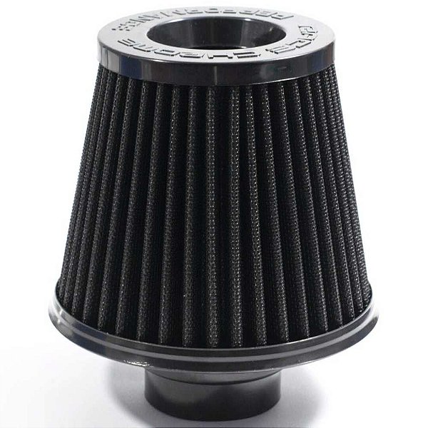 FILTRO AR GRANDE DUPLO FLUXO BASE RÍGIDA BLACK PRETO RACE CHROME