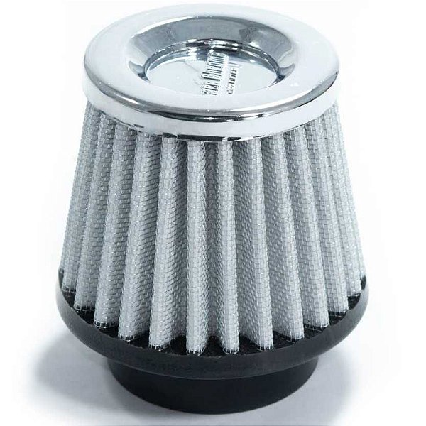 FILTRO AR PEQUENO BAIXO MONOFLUXO BASE BORRACHA 52MM BRANCO (RC001BR) RACE CHROME
