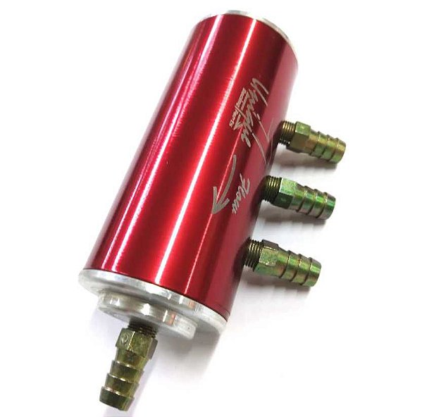 DIVISOR COMBUSTÍVEL FLAUTA SEM FILTRO VERMELHO NIPLES DE 9MM (UN048) UNIQUE