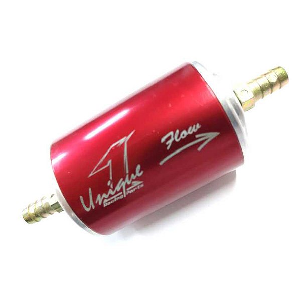 FILTRO COMBUSTÍVEL PEQUENO VERMELHO NIPLES DE 9MM (UN119) UNIQUE