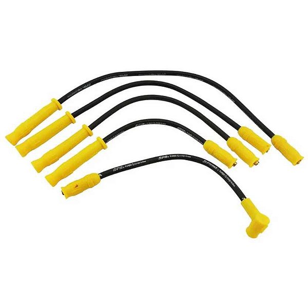 CABO VELA SILICONE 10MM VW AP SEM PINO PRETO PONTAS AMARELAS (CIGCBIMS13) SPA