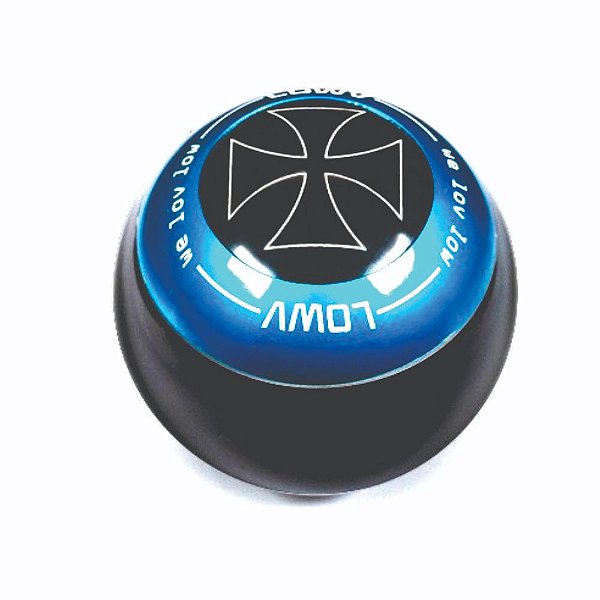 MANOPLA BOLA LOWV CRUZ DE MALTA PRETA ARO AZUL (BS 4)