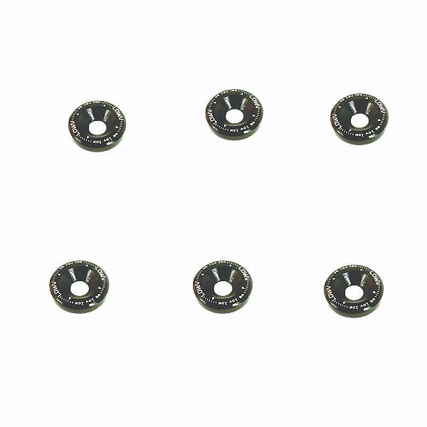 ARRUELA FENDER WASHER LARGA COM PARAFUSO M6 PRETA (FWL-1) LOWV