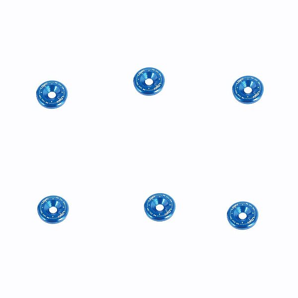 ARRUELA FENDER WASHER LARGA COM PARAFUSO M6 AZUL (FWL-4) LOWV