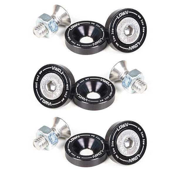 ARRUELA FENDER WASHER COM PARAFUSO M6 PRETA (FW-1) LOWV