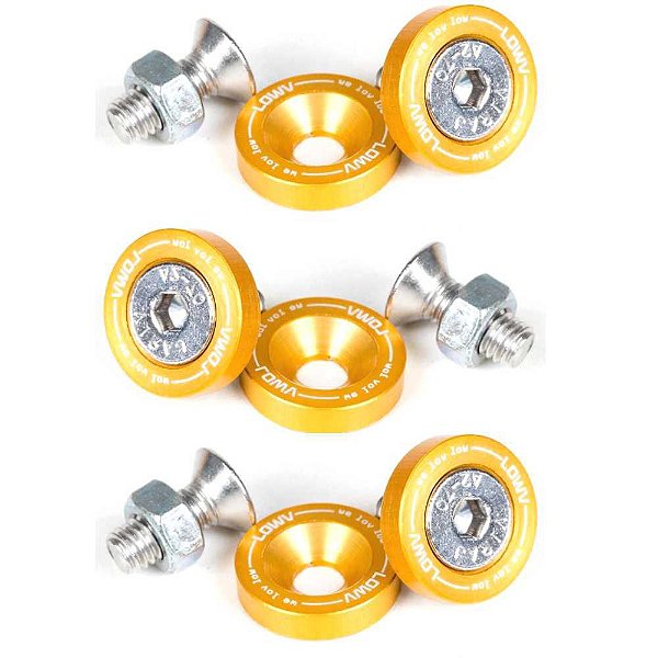 ARRUELA FENDER WASHER COM PARAFUSO M6 DOURADA (FW-5) LOWV