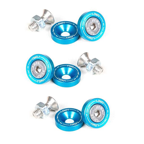 ARRUELA FENDER WASHER COM PARAFUSO M6 AZUL (FW-4) LOWV