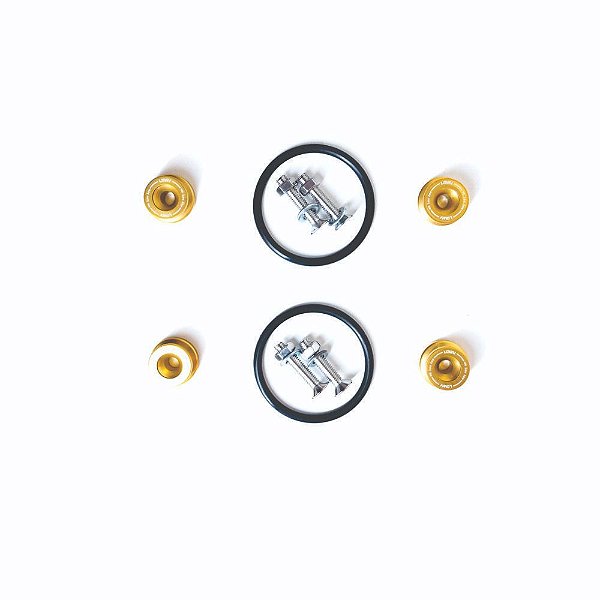 ANILHA PARA-CHOQUE KIT COM 4 UNIDADES DOURADA (APL-5) LOWV
