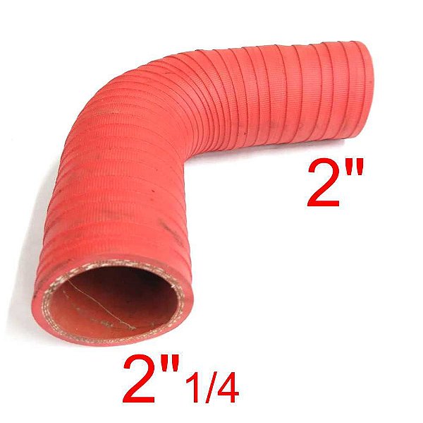 MANGUEIRA SILICONE 90° 2¼" X 2" VERMELHA (FL318VM) FGL