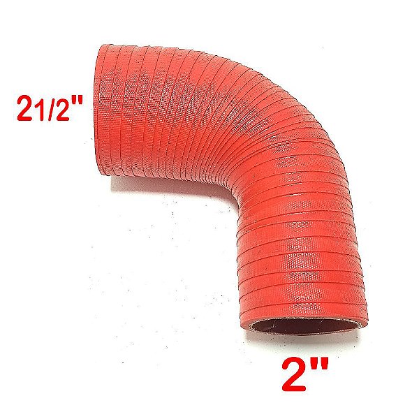 MANGUEIRA SILICONE 90° 2½" X 2" VERMELHA (FL319VM) FGL