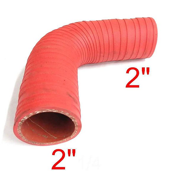 MANGUEIRA SILICONE 90° 2" VERMELHA (FL312VM) FGL