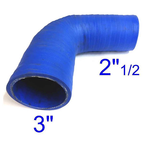 MANGUEIRA SILICONE 90° 3" X 2½" AZUL (FL317AZ) FGL