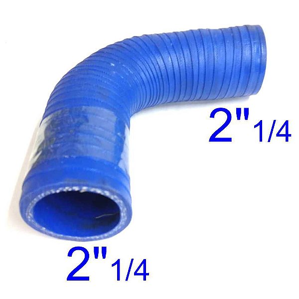 MANGUEIRA SILICONE 90° 21/4" AZUL FGL