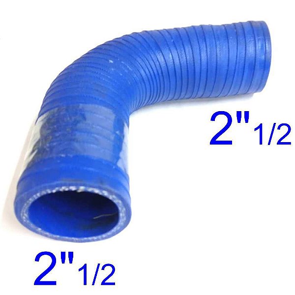 MANGUEIRA SILICONE 90° 2½" AZUL (FL315AZ) FGL