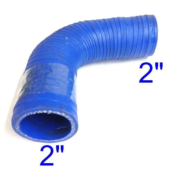 MANGUEIRA SILICONE 90° 2" AZUL (FL312AZ) FGL