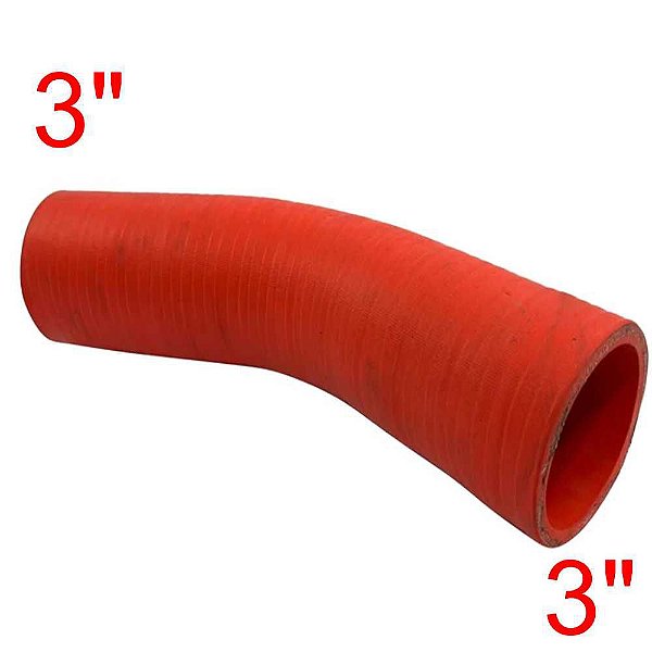 MANGUEIRA SILICONE 45° 3" VERMELHA (FL326VM) FGL