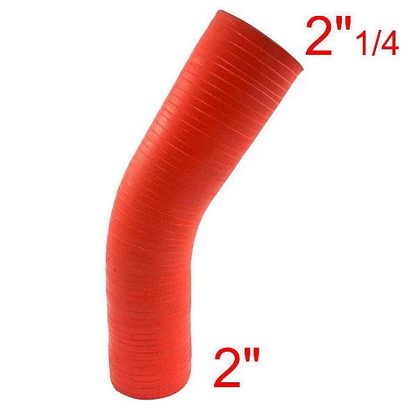 MANGUEIRA SILICONE 45° 2¼" X 2" VERMELHA (FL324VM) FGL