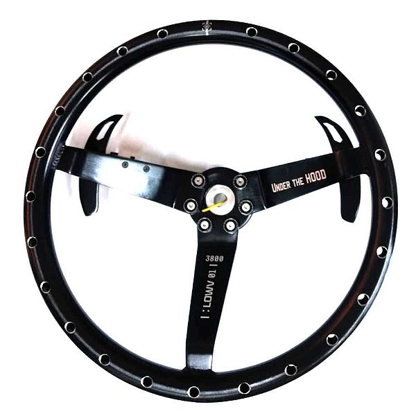 VOLANTE UTI ALIVIADO ESCAREADO PRETO COM SAQUE RÁPIDO E PADDLE TECH FUSCA APÓS 77 (3800S 111-94) LOWV