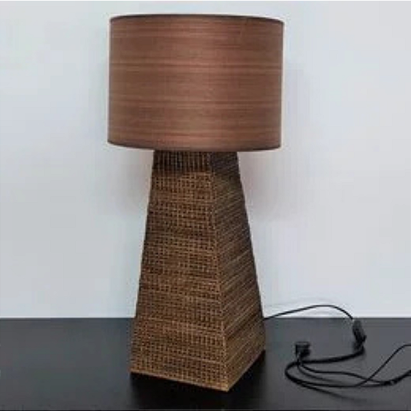 Abajur de mesa seminovo Rattan fibra natural feita a mão