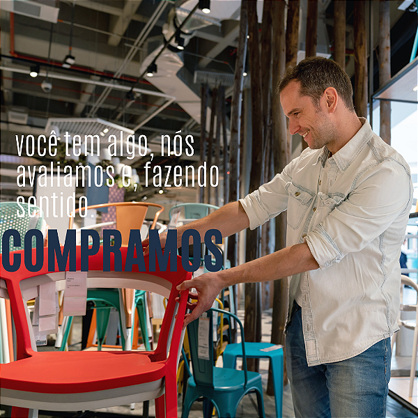 Compramos produtos diversos, novos ou seminovos, que ainda têm valor e mercado.