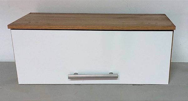 Armario de cozinha 1 portas suspenso mdf braco e amadeirado Muito conservado seminovo