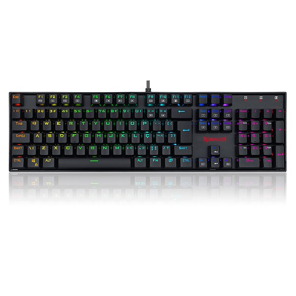 Teclado Mecânico Gamer Redragon Mitra, RGB, Switch Outemu Blue, ABNT2, Preto - K551RGB-1 (PT-BLUE)