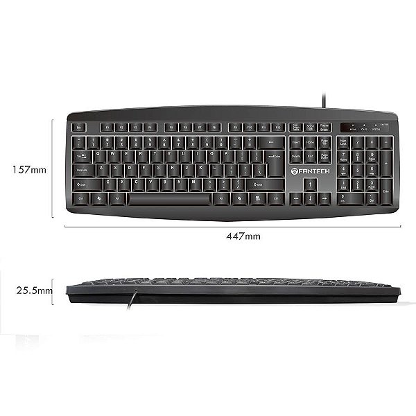 Kit Teclado e Mouse Teclas Silenciosas Fantech KM-100