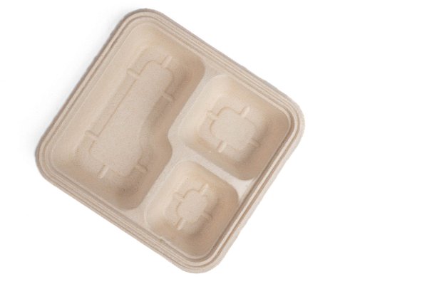 Marmitex Com Tampa Palha de Milho 850ml 3 Divisórias - 25un