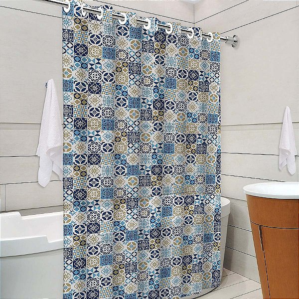 Cortina de Box Estampada Premium Com Ilhós