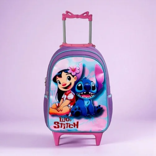 Mochila Rodinhas Stitch + Estojo de Brinde