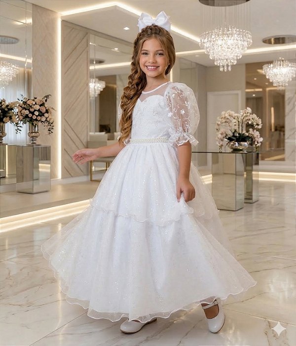 Vestido Bella Child Longo Eva Branco