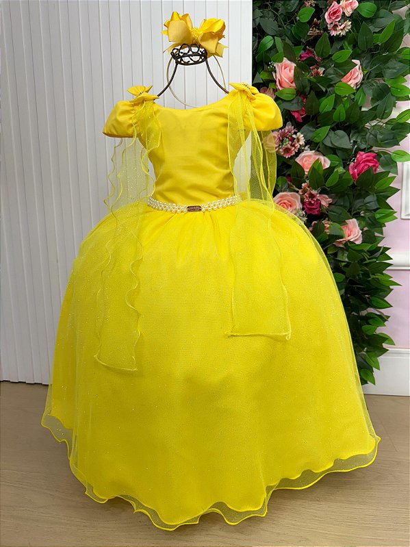Vestido Banana Club Longo Diamante Amarelo