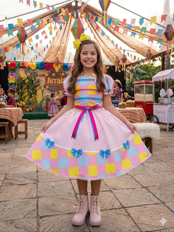 Vestido Marie Junino Luxo Arraia da Docura