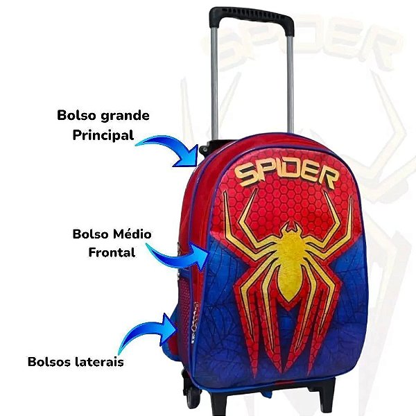 Mochila Rodinhas Homem Aranha