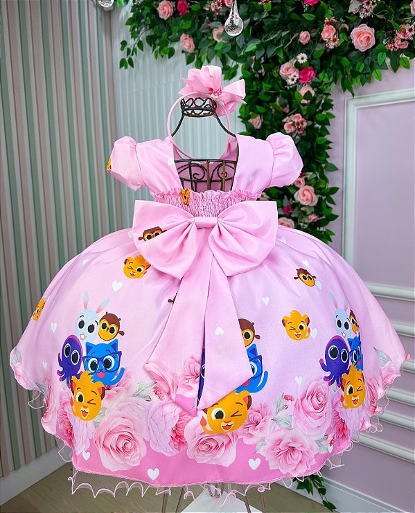 Vestido Tematicos Ysa Kids Bolofofos - Bolo Fofos Rosa