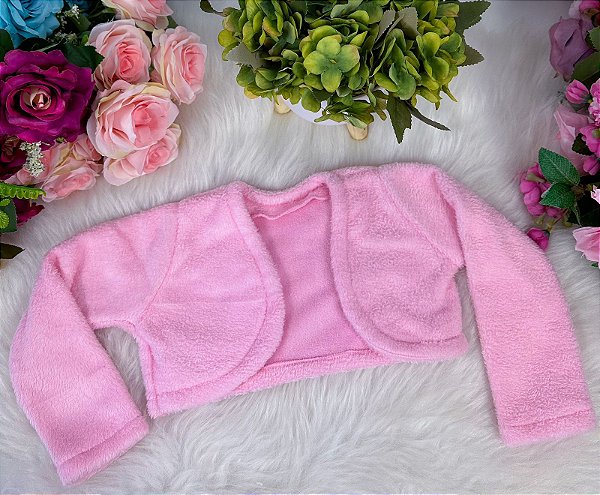 Bolero Marie Algodão Doce Rosa Bebê