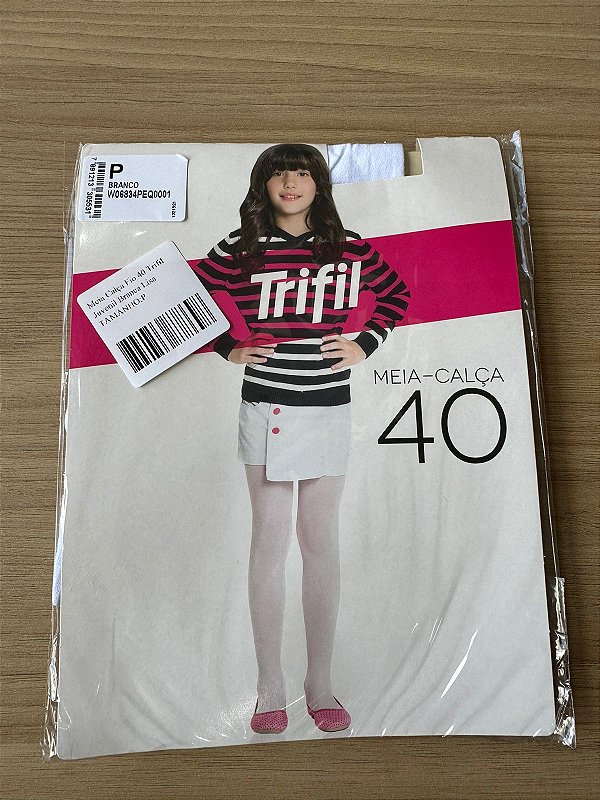 Meia Calça Fio 40 Trifil Juvenil Branca Lisa