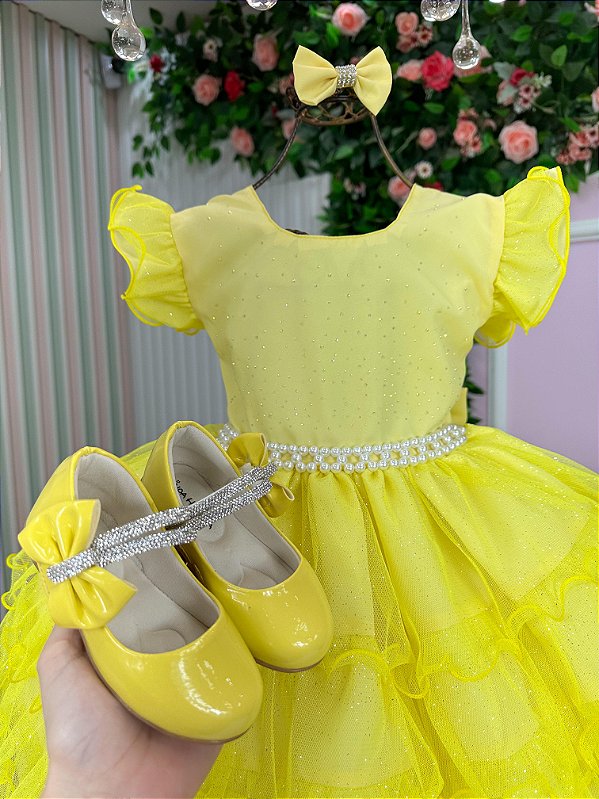 Vestido Ysa Kids Belinda Amarelo