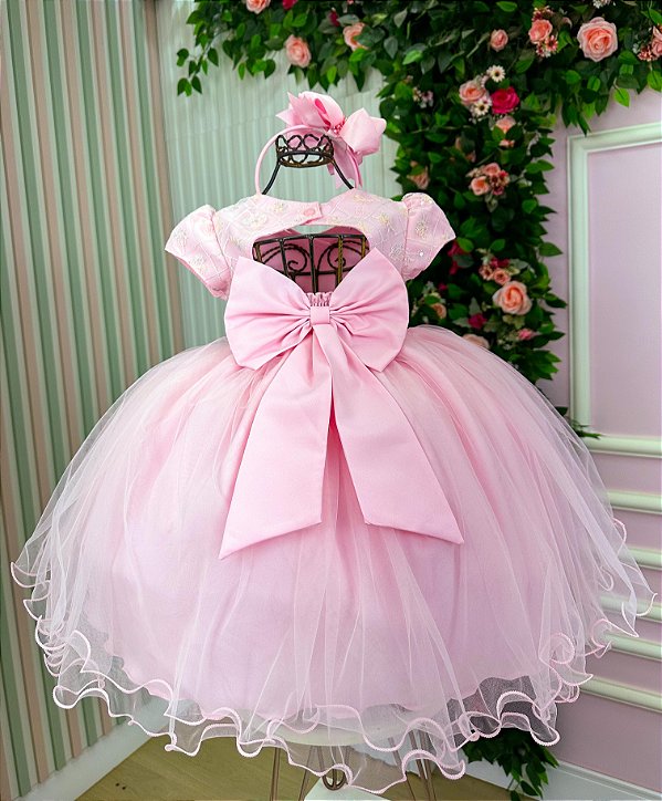 Vestido Menina Bonita Dafne Rosa Bebe
