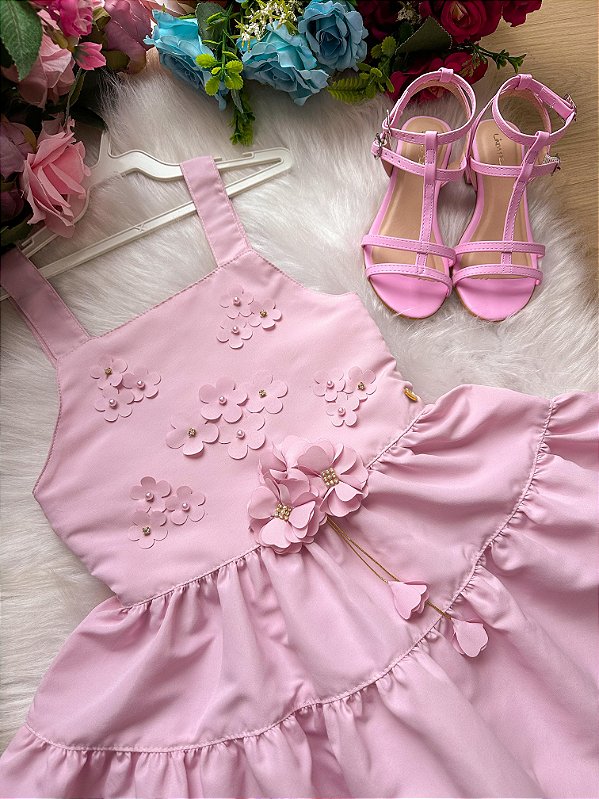 Vestido Blogueirinha Cecilia Rosa Bebe