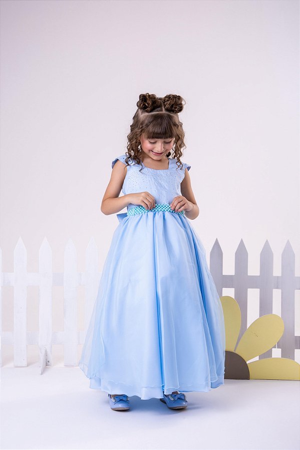 Vestido Giovanella/Giovanela Longo Valentina Azul Bebe