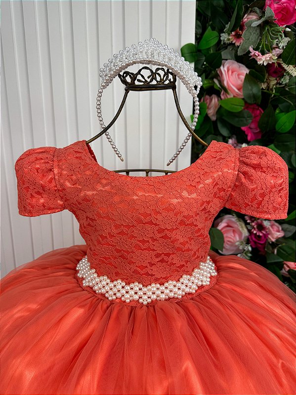 Vestido Enjoy Longo Laura Peito Rendado Terracota