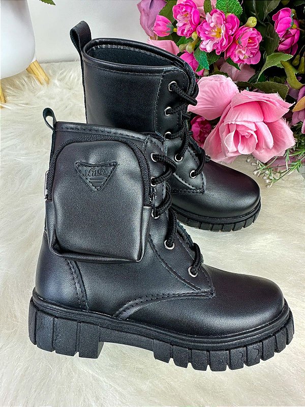 Bota Bolsinha Nilqi Preto Cano Médio