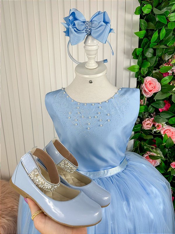 Vestido Enjoy Longo Regata Azul Bebe