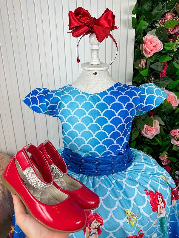 Vestido Tematicos Luxo Ariel - Sereia