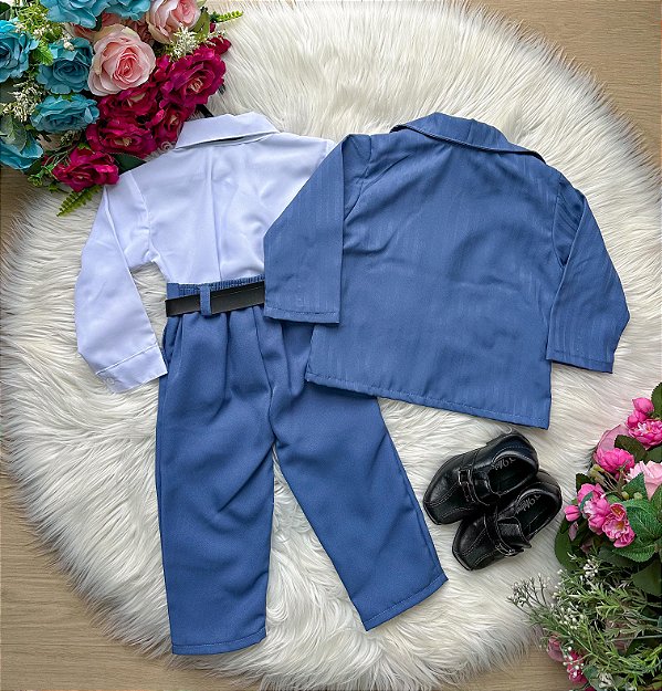 Conjunto Miss Cherry Social Terno Gael Azul